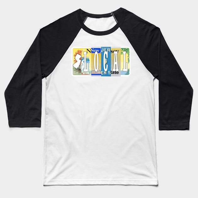 New Jersey Local License Plates Baseball T-Shirt by stermitkermit